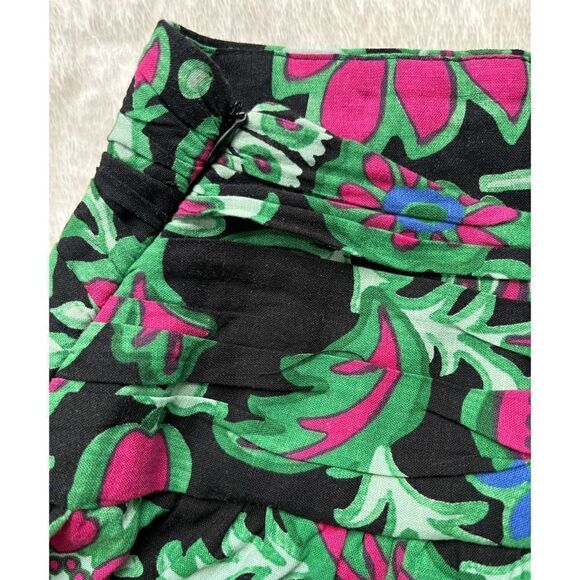 NWT Zara Multicolored Floral Print Linen Blend High Waisted A-Line Mini Skirt - Picture 13 of 15